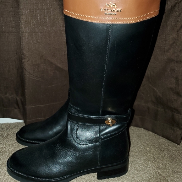 NEW COACH 'Eva' Tall Narrow Calf Riding Boots - Picture 1 of 8